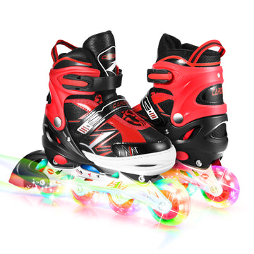 Caroma Adjustable Inline Roller Skate with Full Light Up LED Wheels