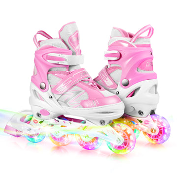 Caroma Adjustable Inline Roller Skate with Full Light Up LED Wheels