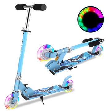 Caroma Kids Adjustable Height Kick Scooter with PU Flashing Wheels