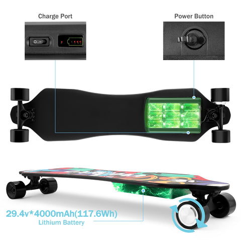 Caroma 37 Inch 350W Electric Skateboard Electric Cruiser Longboard