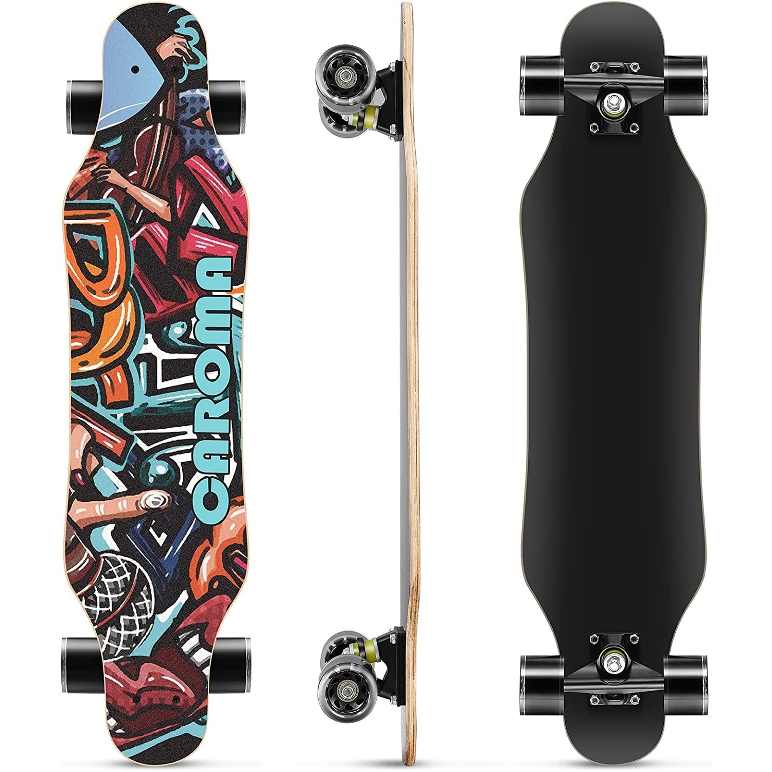 Caroma 31 Inch Longboard Skateboard Drop Through Complete Longboard