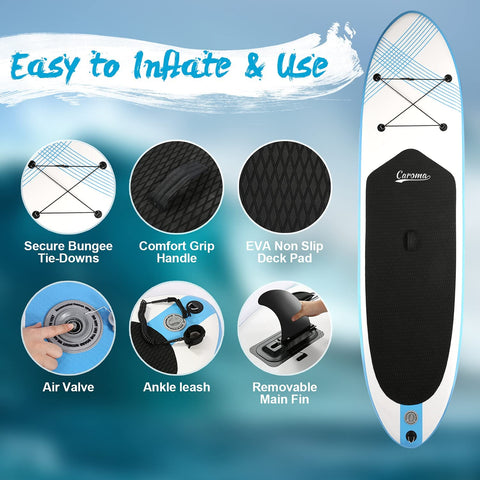 Caroma Wave Inflatable Stand Up Paddle Board SUP Surfboard